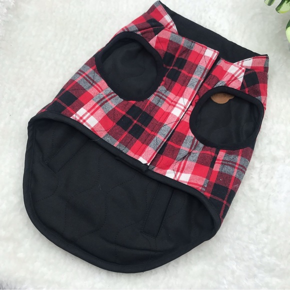 Canada Pooch thermal tech fleece red black plaid reversible dog best size 15 - Picture 4 of 8